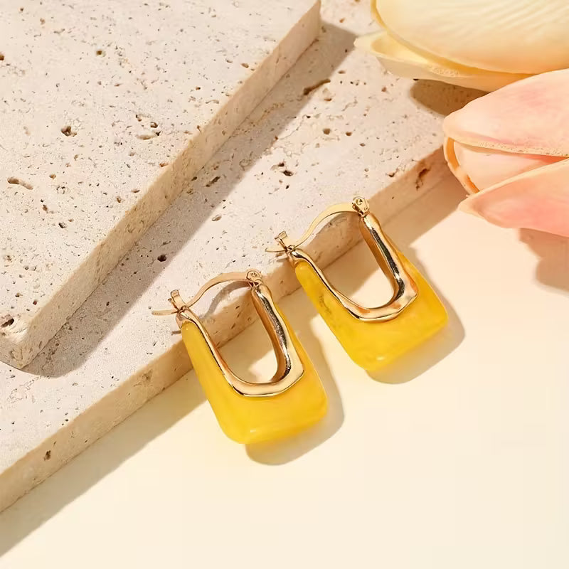 Haze Resin Hoop Earrings