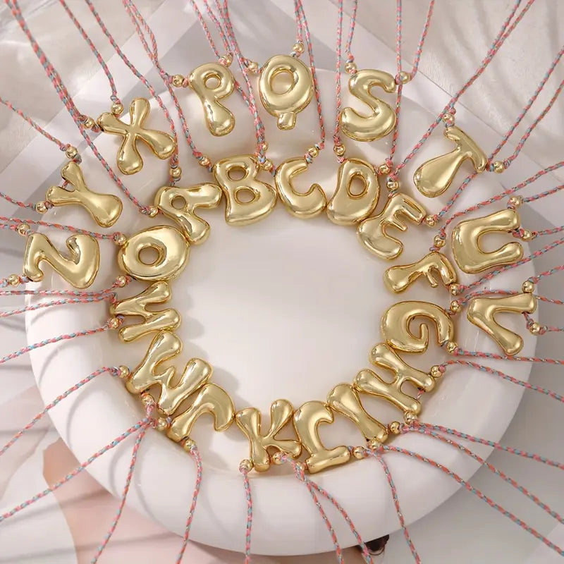 Haze Bubble Letter Pendant 18k Gold Plated