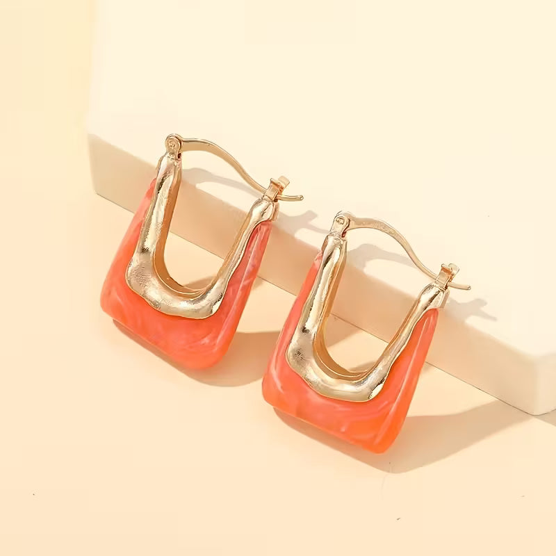 Haze Resin Hoop Earrings