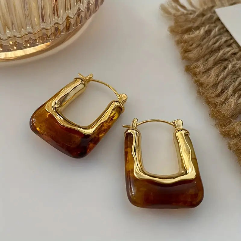 Haze Resin Hoop Earrings