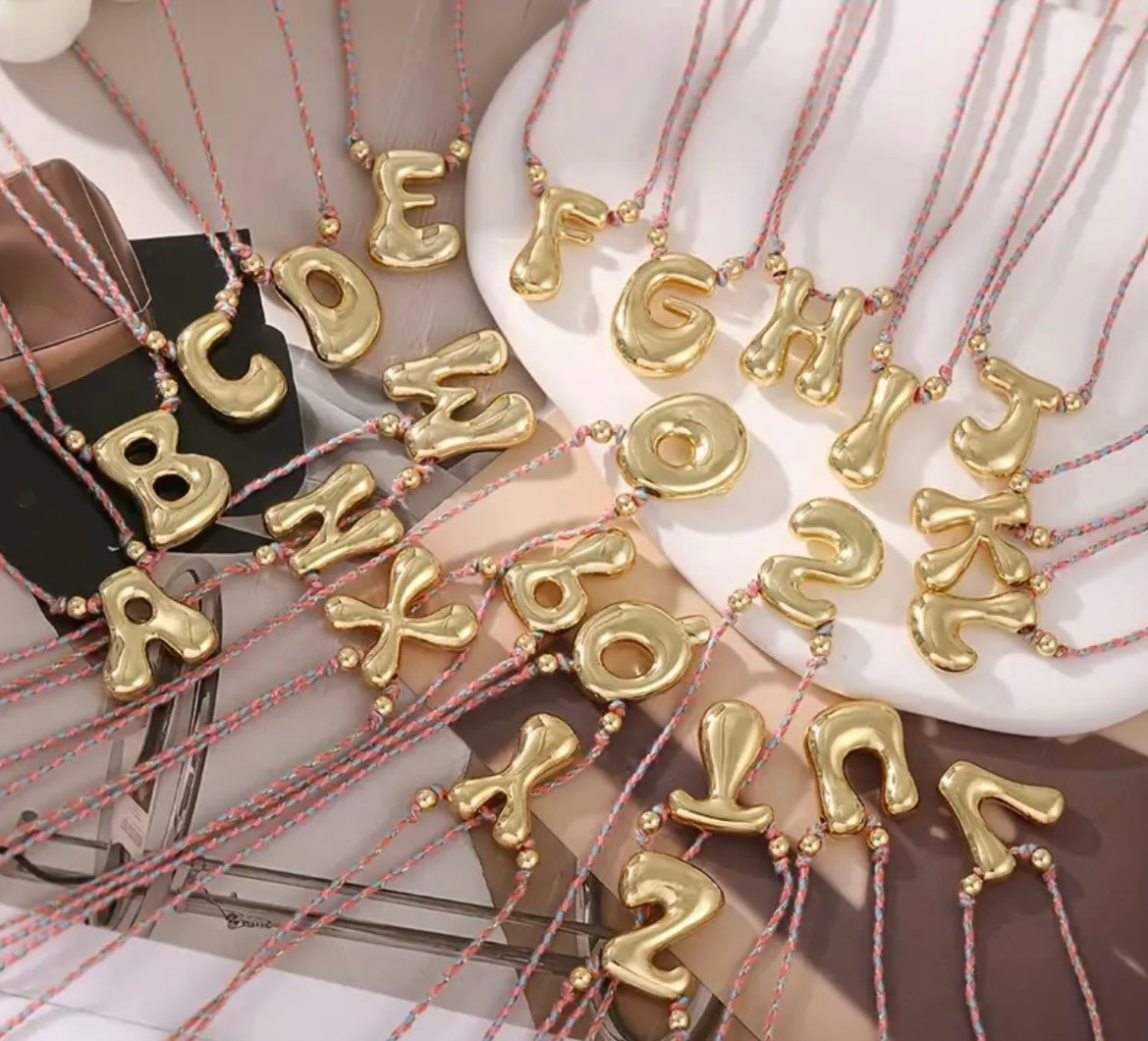 Haze Bubble Letter Pendant 18k Gold Plated