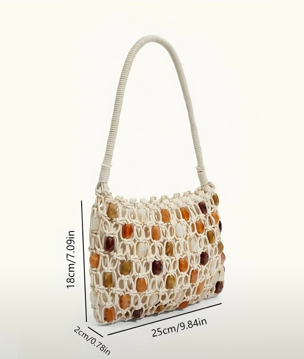 Haze Coral String Beaded Bag