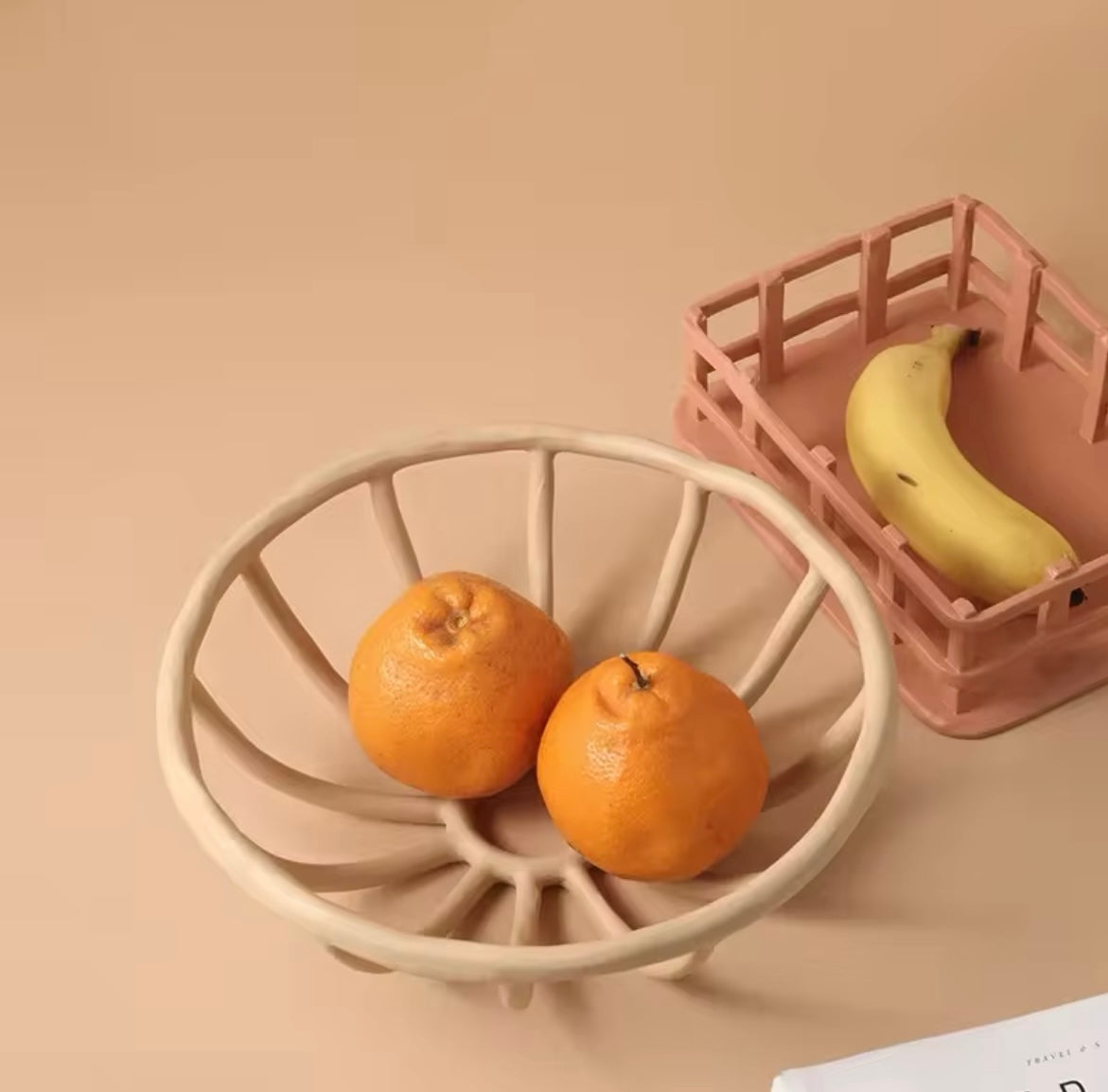 Haze Resin Woven Basket - Round Natural
