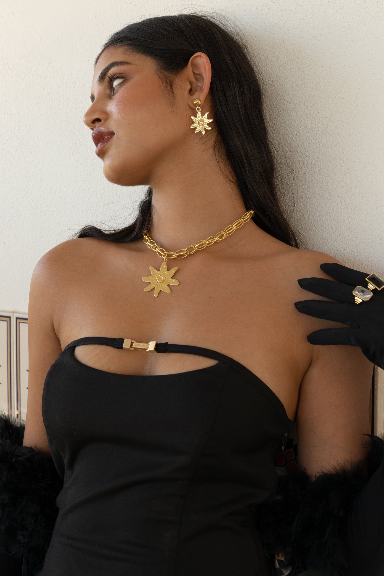Mountain & Moon Aria Necklace Gold