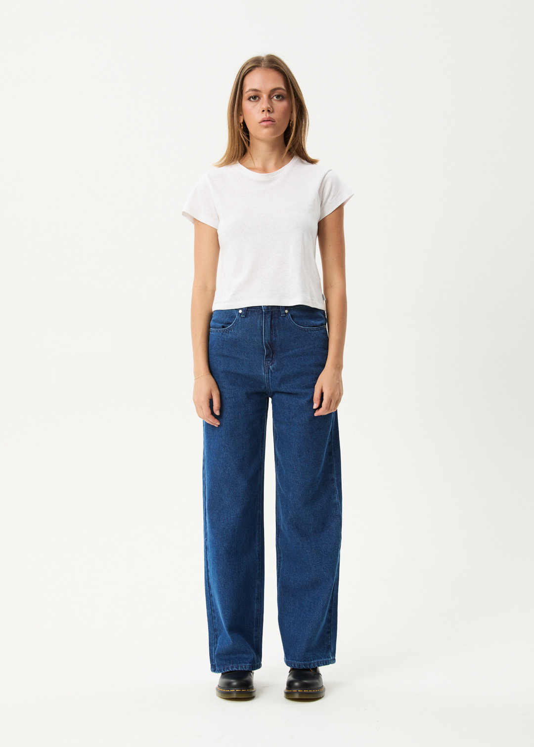 Afends Bella Wide Leg Baggy Jean - Authentic Blue