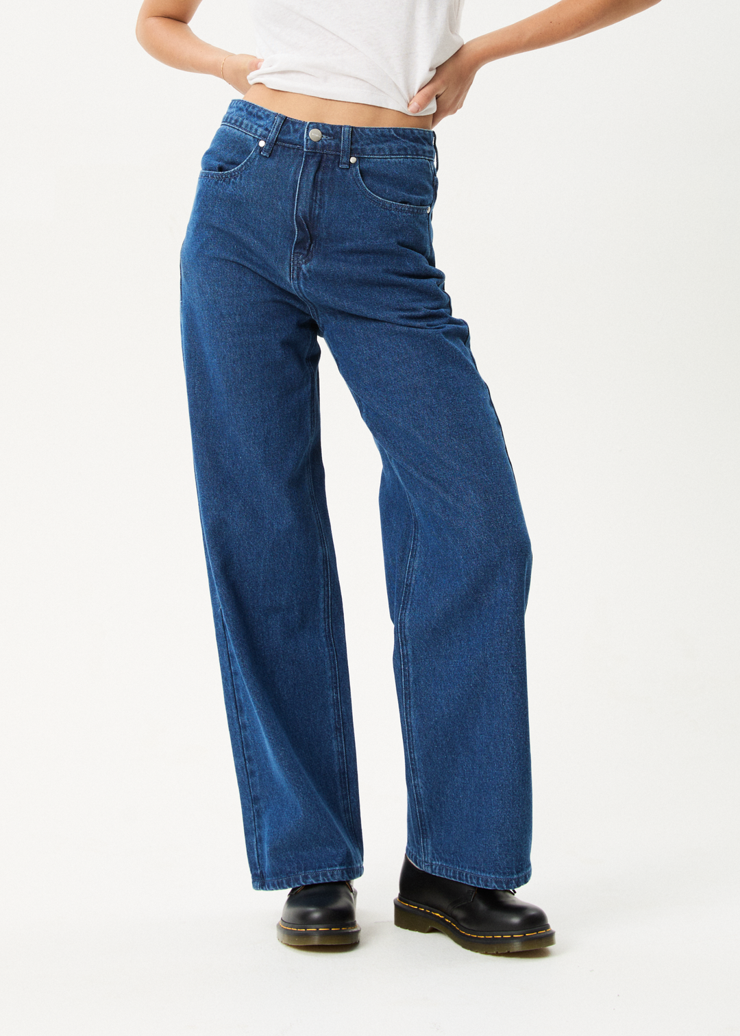 Afends Bella Wide Leg Baggy Jean - Authentic Blue