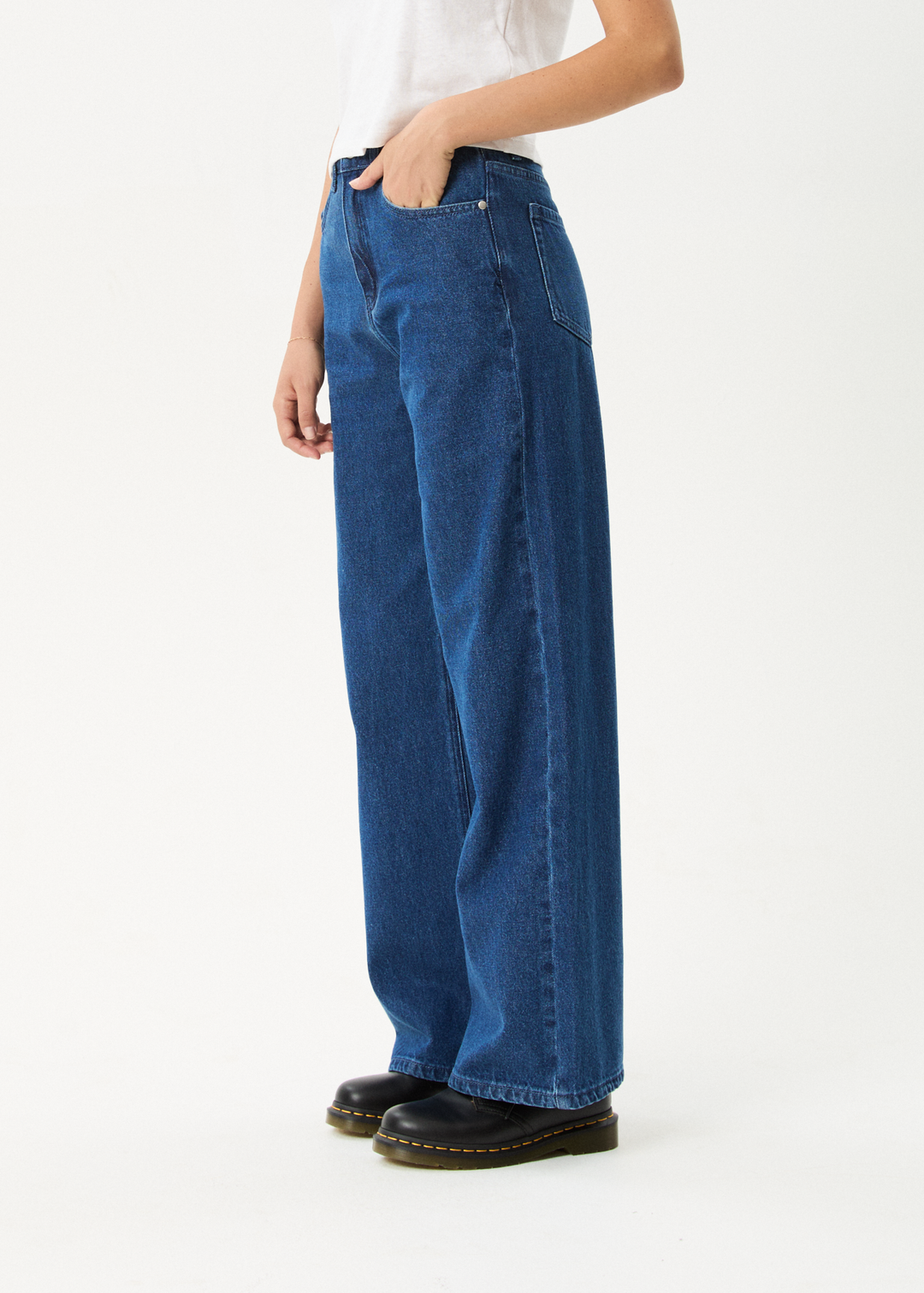 Afends Bella Wide Leg Baggy Jean - Authentic Blue