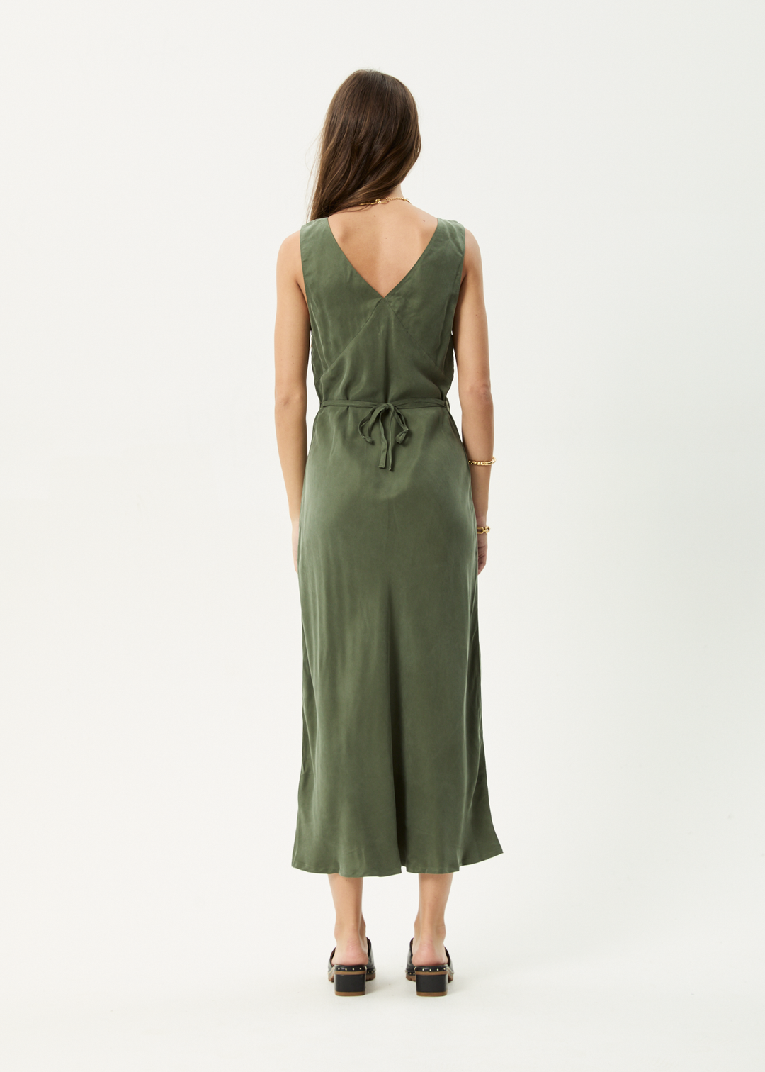 Afends Gia Cupro Maxi Dress - Deep Green