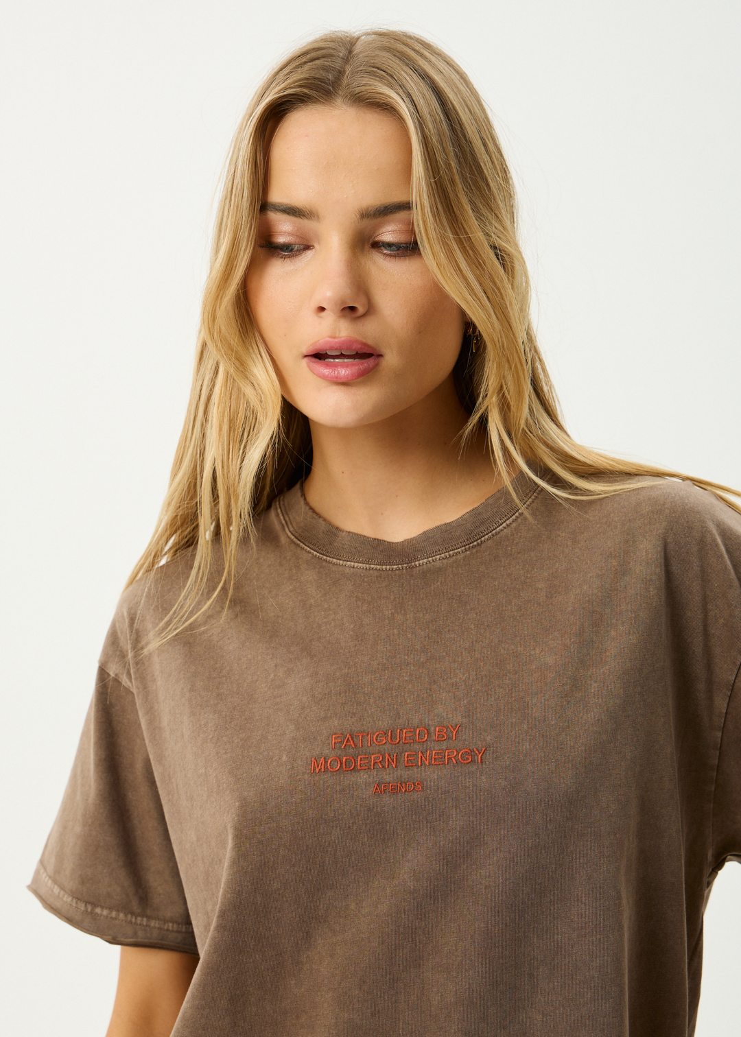 Afends Fatigued Oversized Tee - Coffee