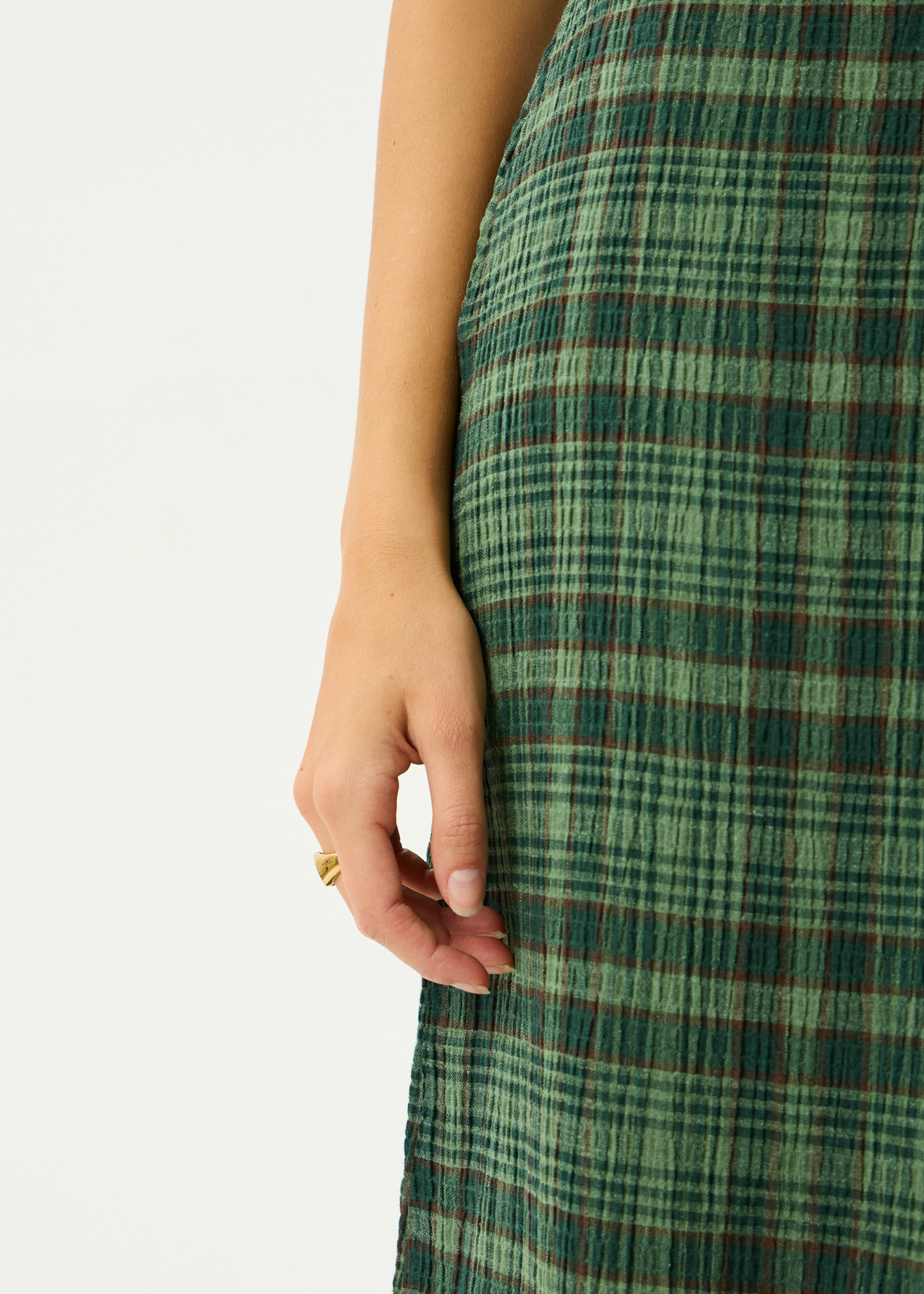 Afends Lonnie Seersucker Maxi Skirt - Hunter Green