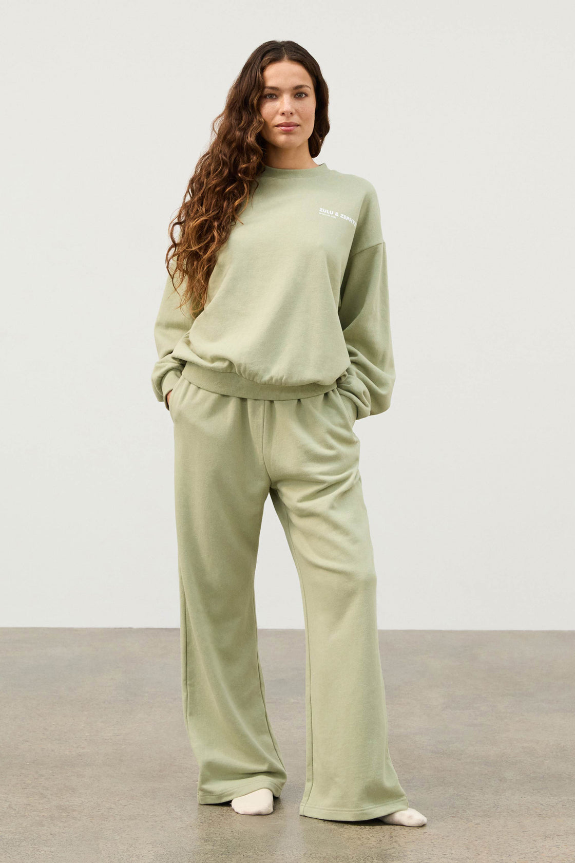Zulu and Zephyr Fleece Sport Sweat Pant - Eucalyptus