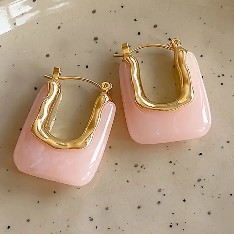 Haze Resin Hoop Earrings