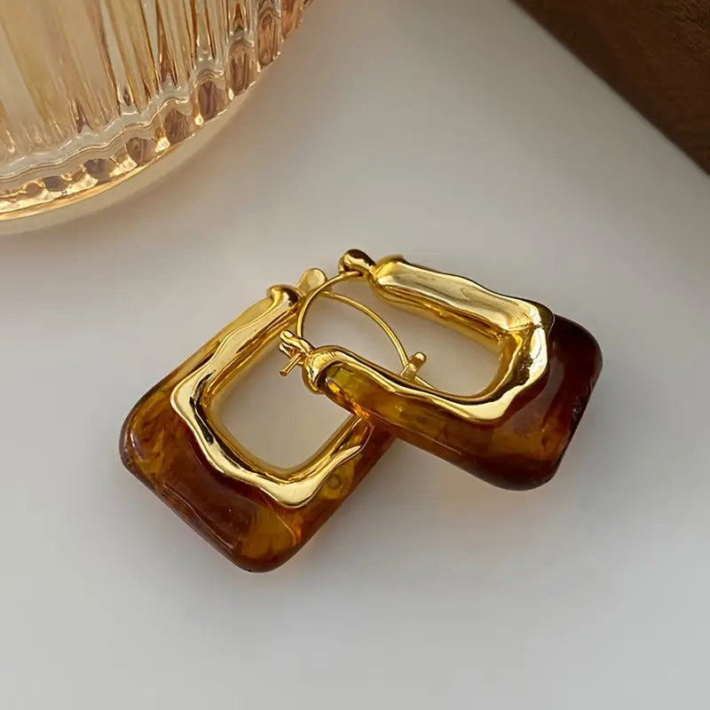 Haze Resin Hoop Earrings