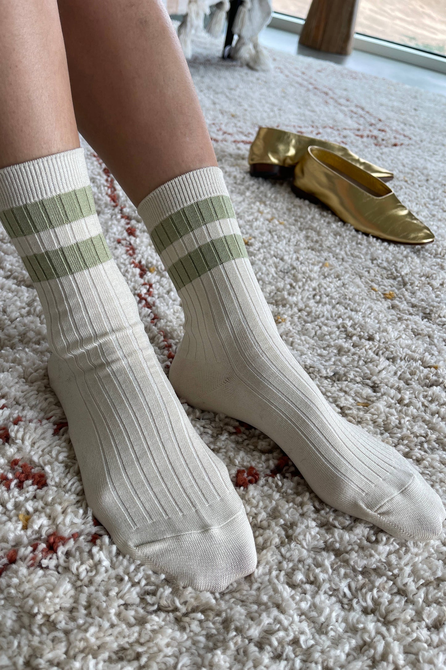 Le Bon Shoppe - Her Socks - Varsity: Guacamole