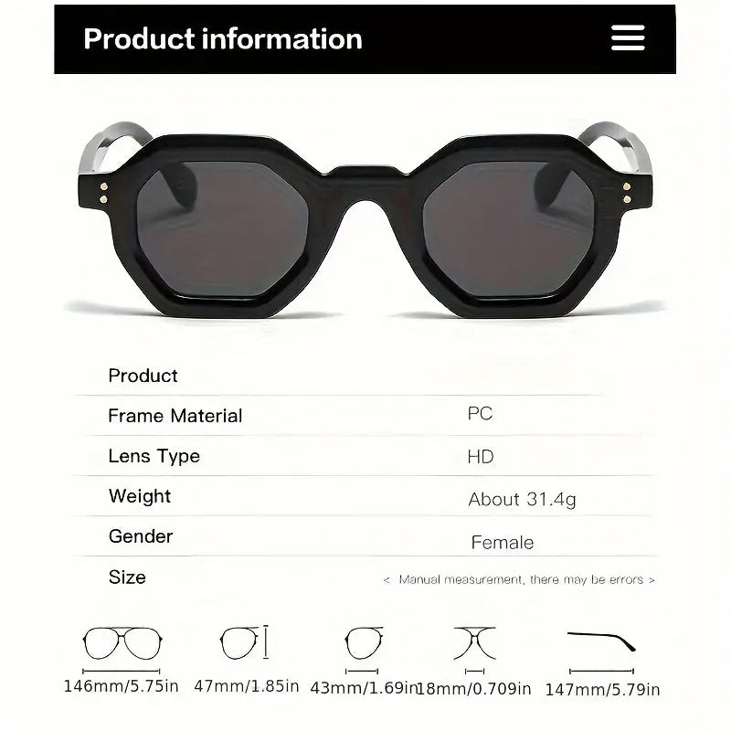 Haze Vintage Hex Sunglasses - Black/Black