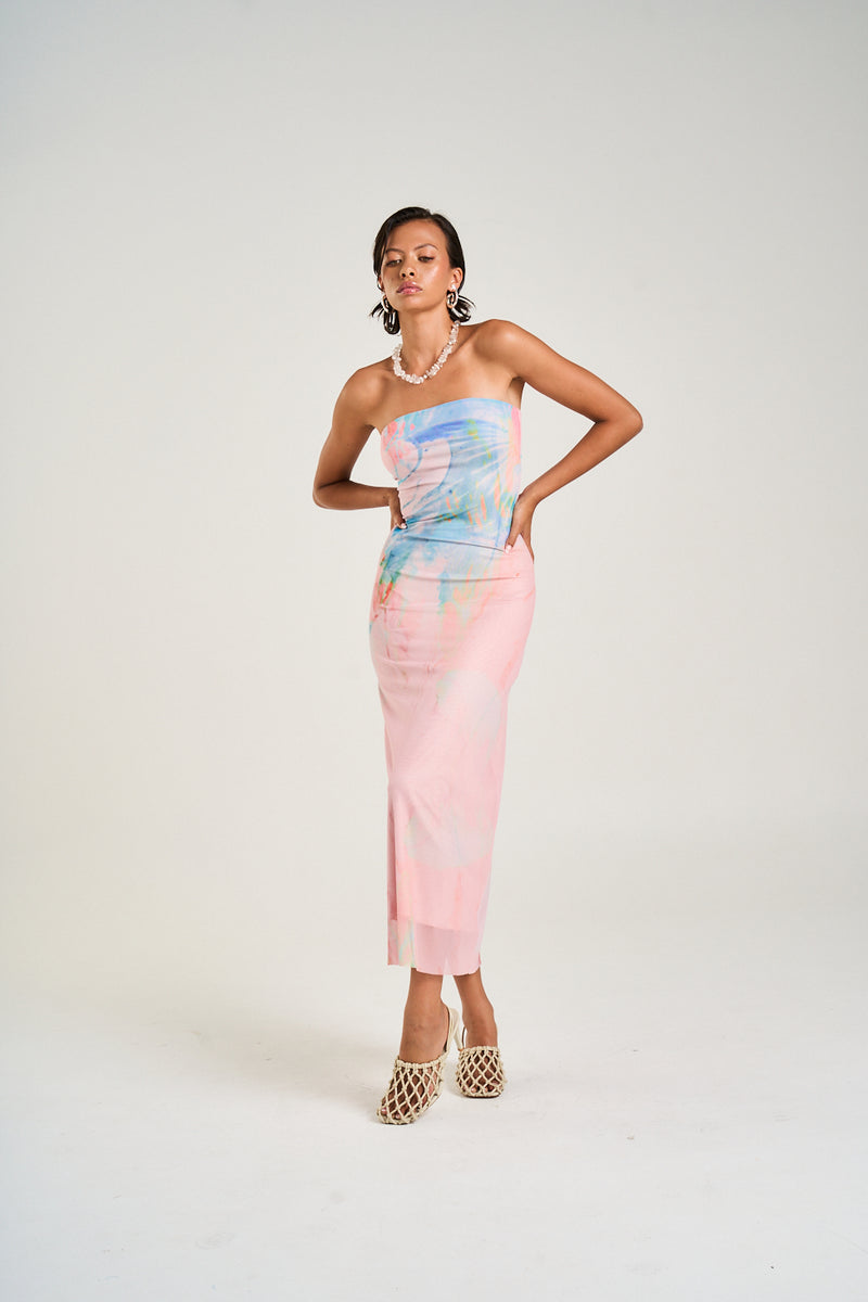 Summi Summi STRAPLESS MESH DRESS - MEDUSA PHASE
