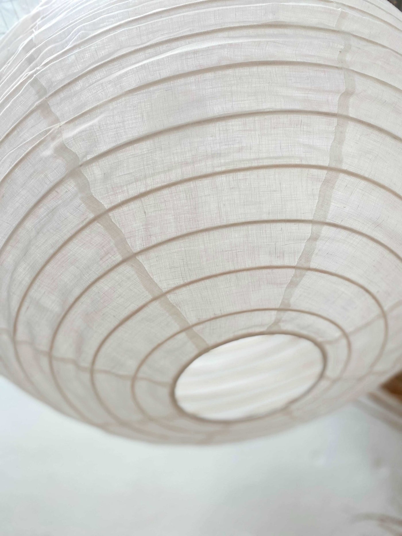 Haze Round Linen Pendant - White