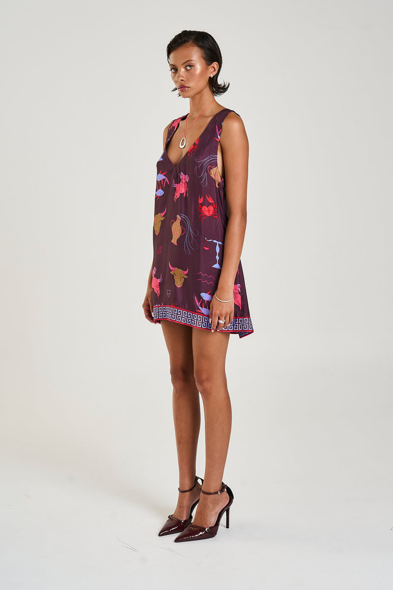 Summi Summi V-NECK SHIFT DRESS - ZODIAC