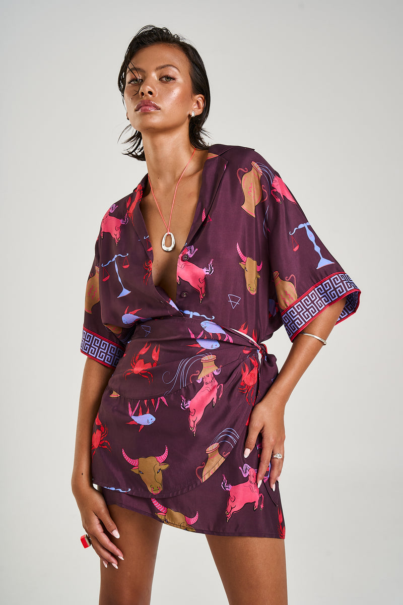 Summi Summi BUTTON UP SS SHIRT - ZODIAC
