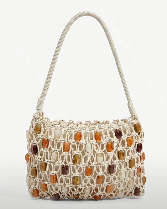 Haze Coral String Beaded Bag