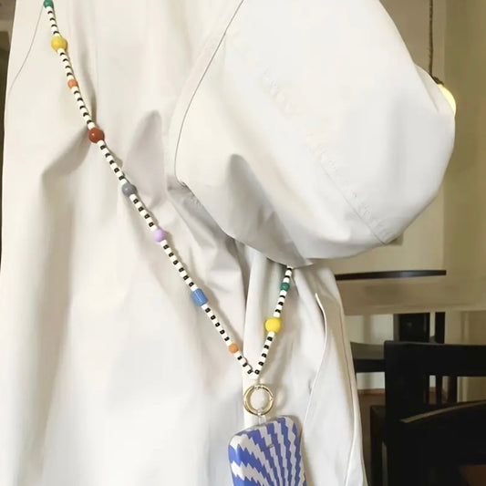 Haze Zebra Pop Beaded Phone Chain