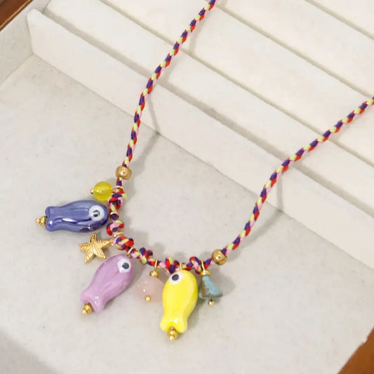 Haze Ciao Ceramic Fish Charm Necklace