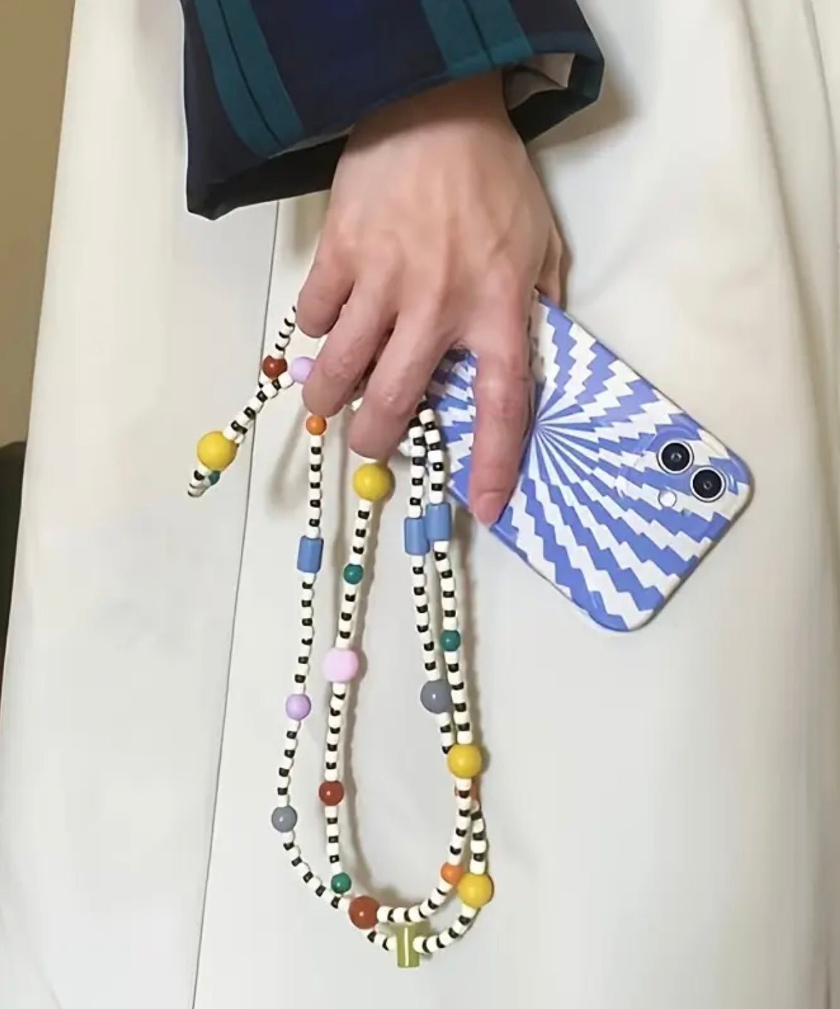 Haze Zebra Pop Beaded Phone Chain