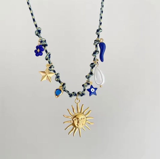 Haze Summer Sea Necklace - Navy