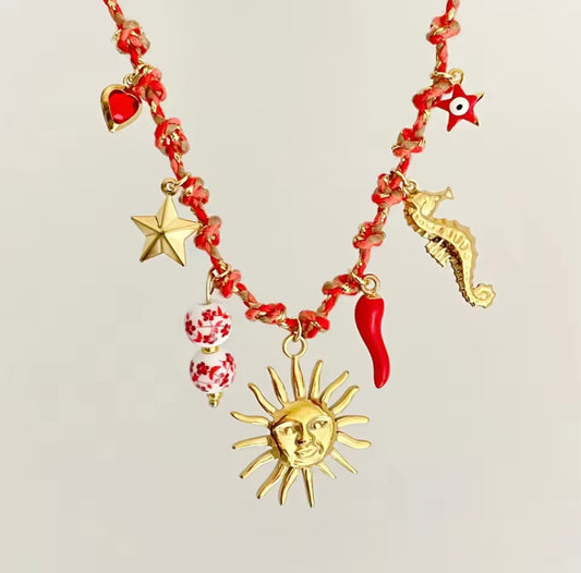 Haze Summer Sea Necklace - Red