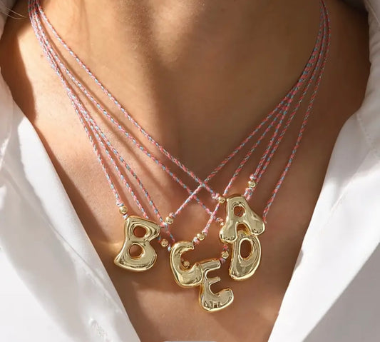 Haze Bubble Letter Pendant 18k Gold Plated