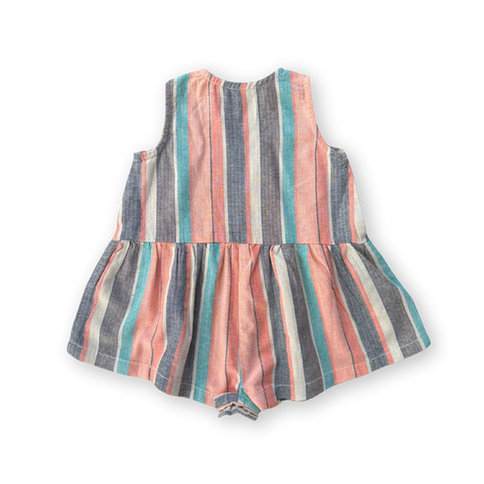 Grown Summer Stripe Cotton Romper