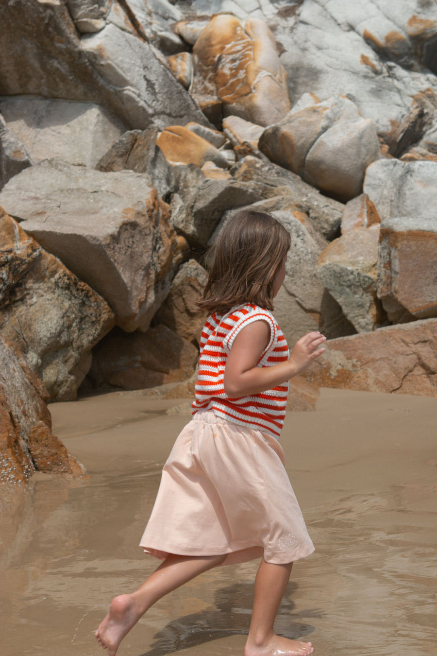 Grown French Terry Shell Skirt - Peachy