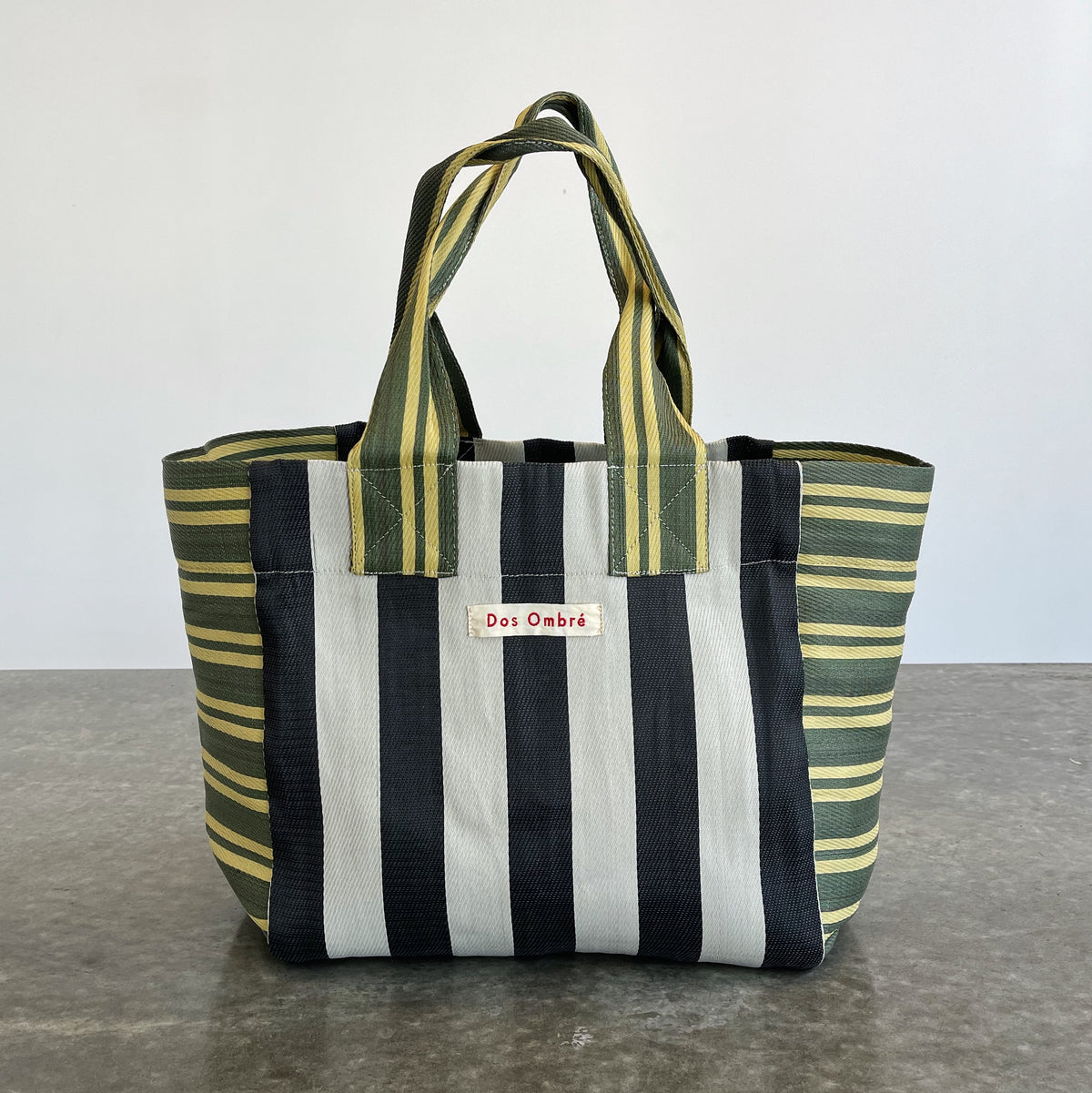 Dos Ombre Big Bangali Bag Double Stripe Blk/Olive/Lemon