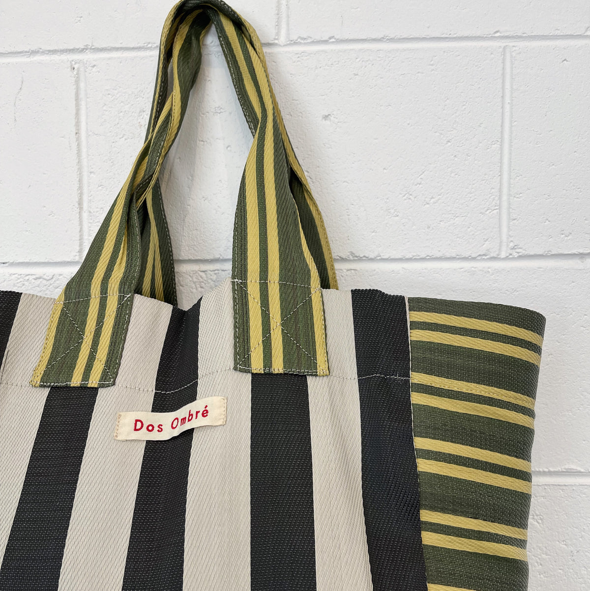 Dos Ombre Big Bangali Bag Double Stripe Blk/Olive/Lemon