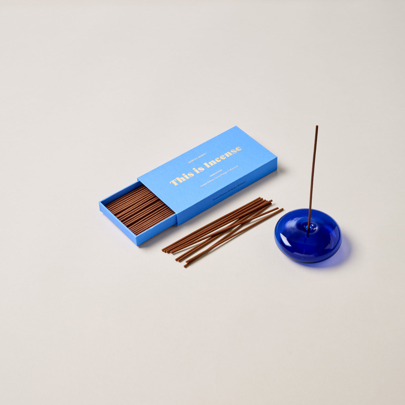 Gentle Habits - Glass Vessel Incense Holder - COBALT