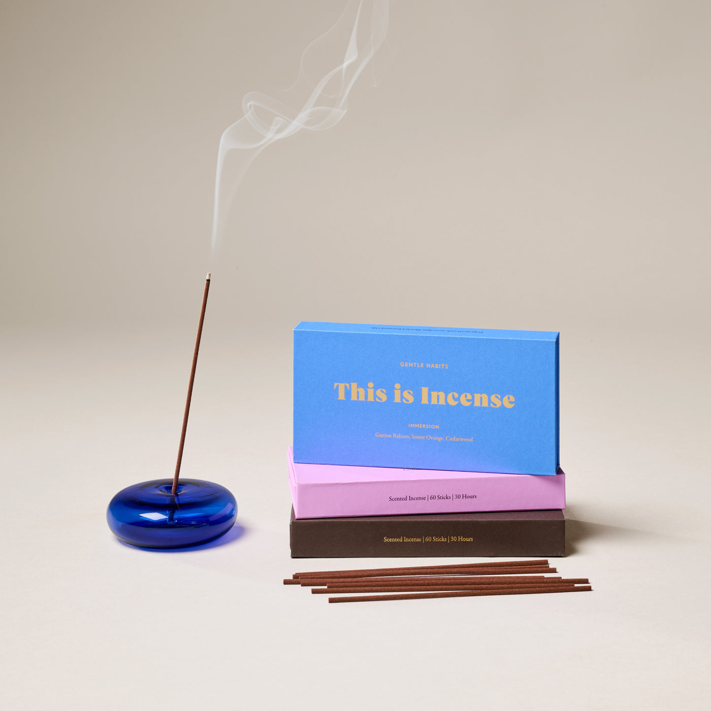 Gentle Habits - Glass Vessel Incense Holder - COBALT