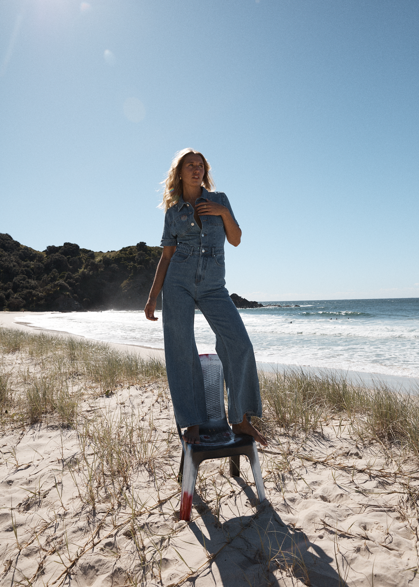 Afends Miami Jumpsuit - Worn Blue