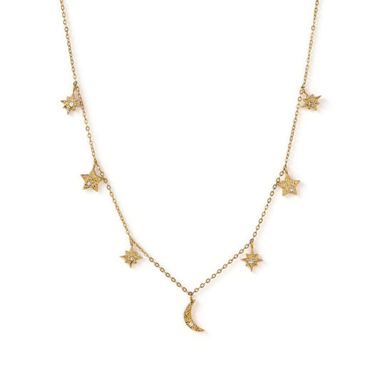 Arms Of Eve Moon Dust Gold Charm Necklace