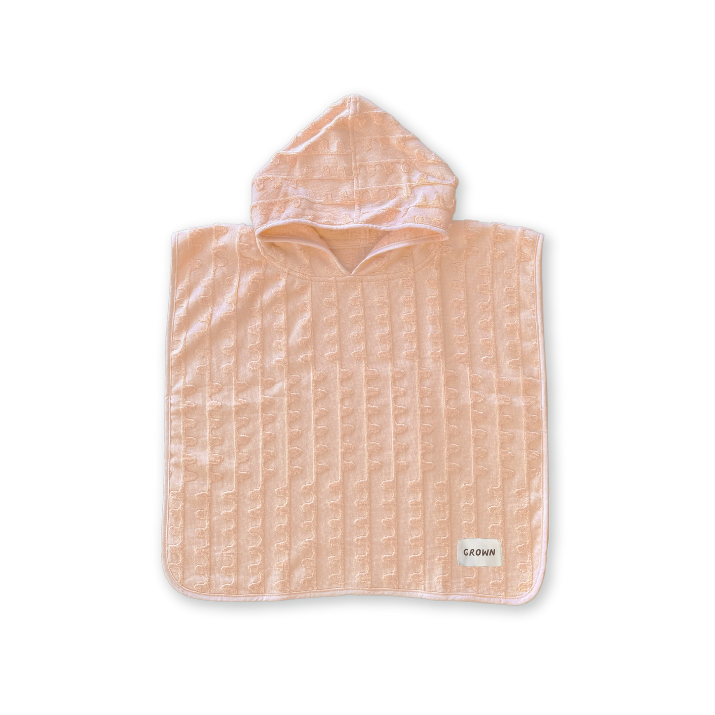 Grown Terry Towelling Flow Poncho - Peachy