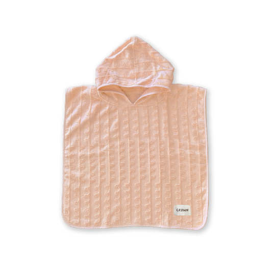 Grown Terry Towelling Flow Poncho - Peachy