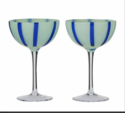 Coast to Coast Aperitivo S/2 Coupe Glass - Blue