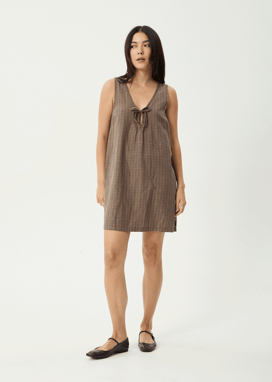Afends Hometown Michi Mini Dress - Coffee