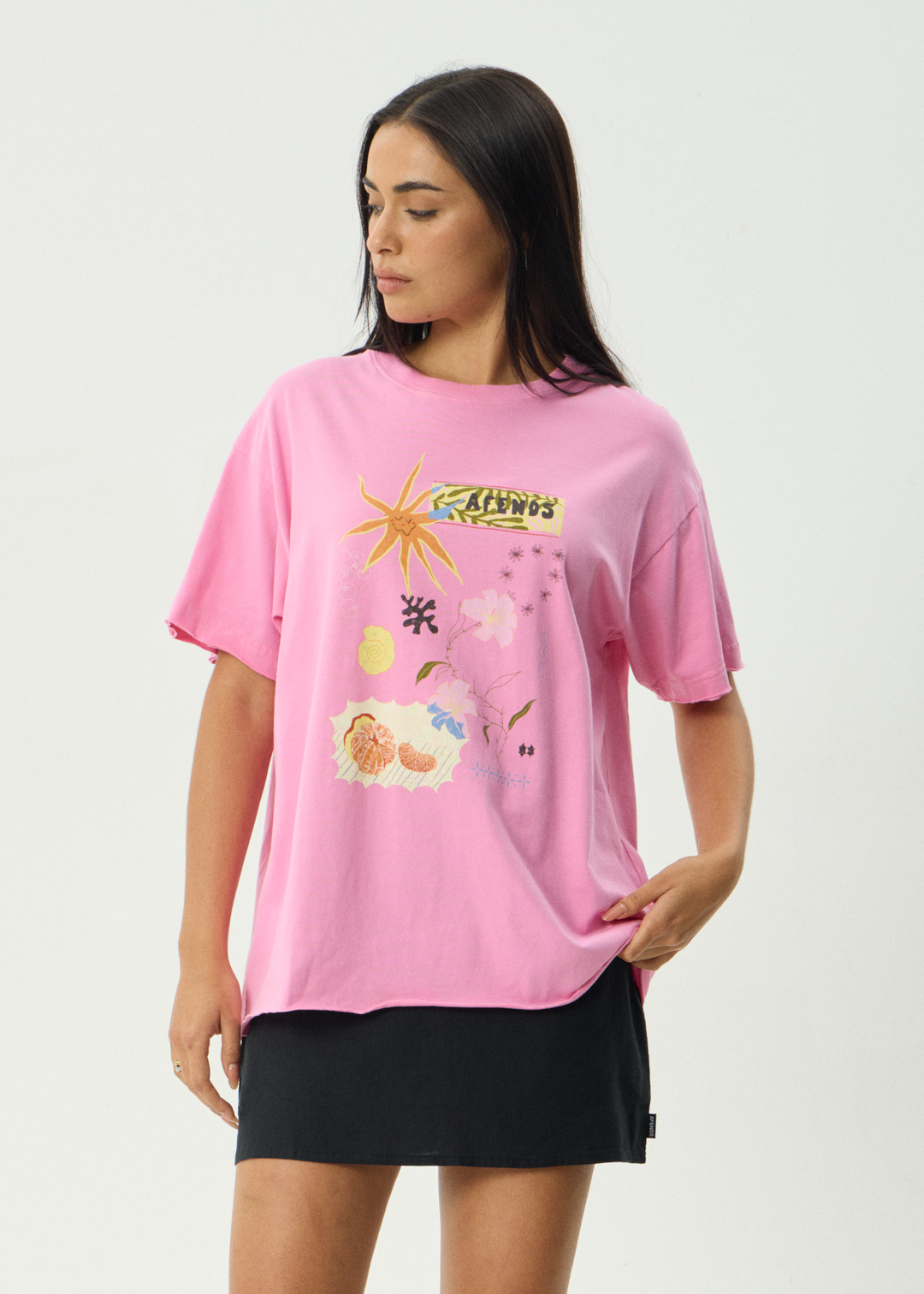 Afends Amalfi Oversized Tee PInk