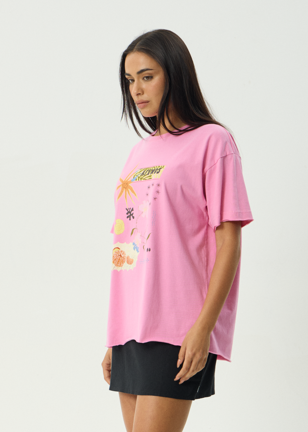 Afends Amalfi Oversized Tee PInk