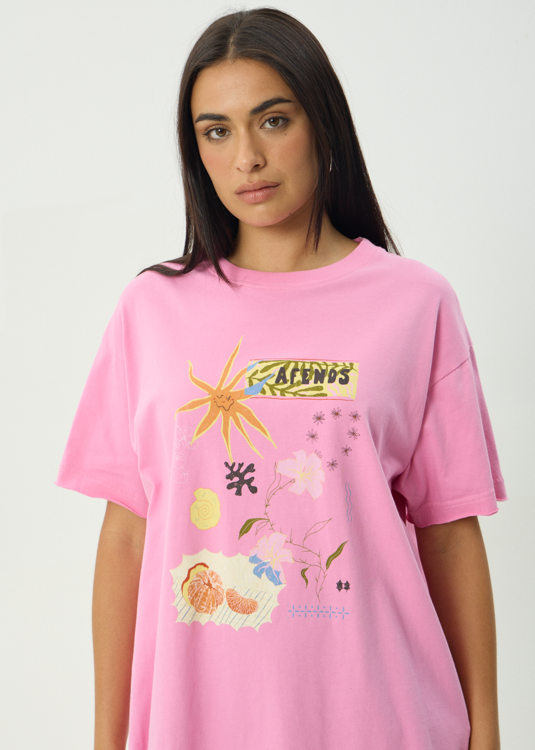 Afends Amalfi Oversized Tee PInk