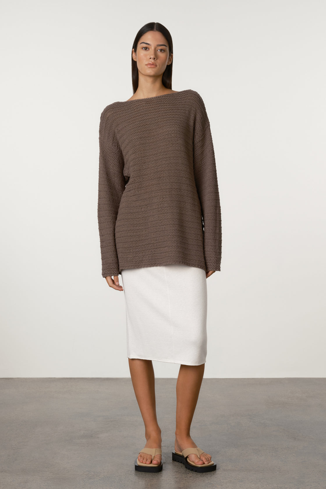 Zulu and Zephyr Carob Lattice Knit Jumper