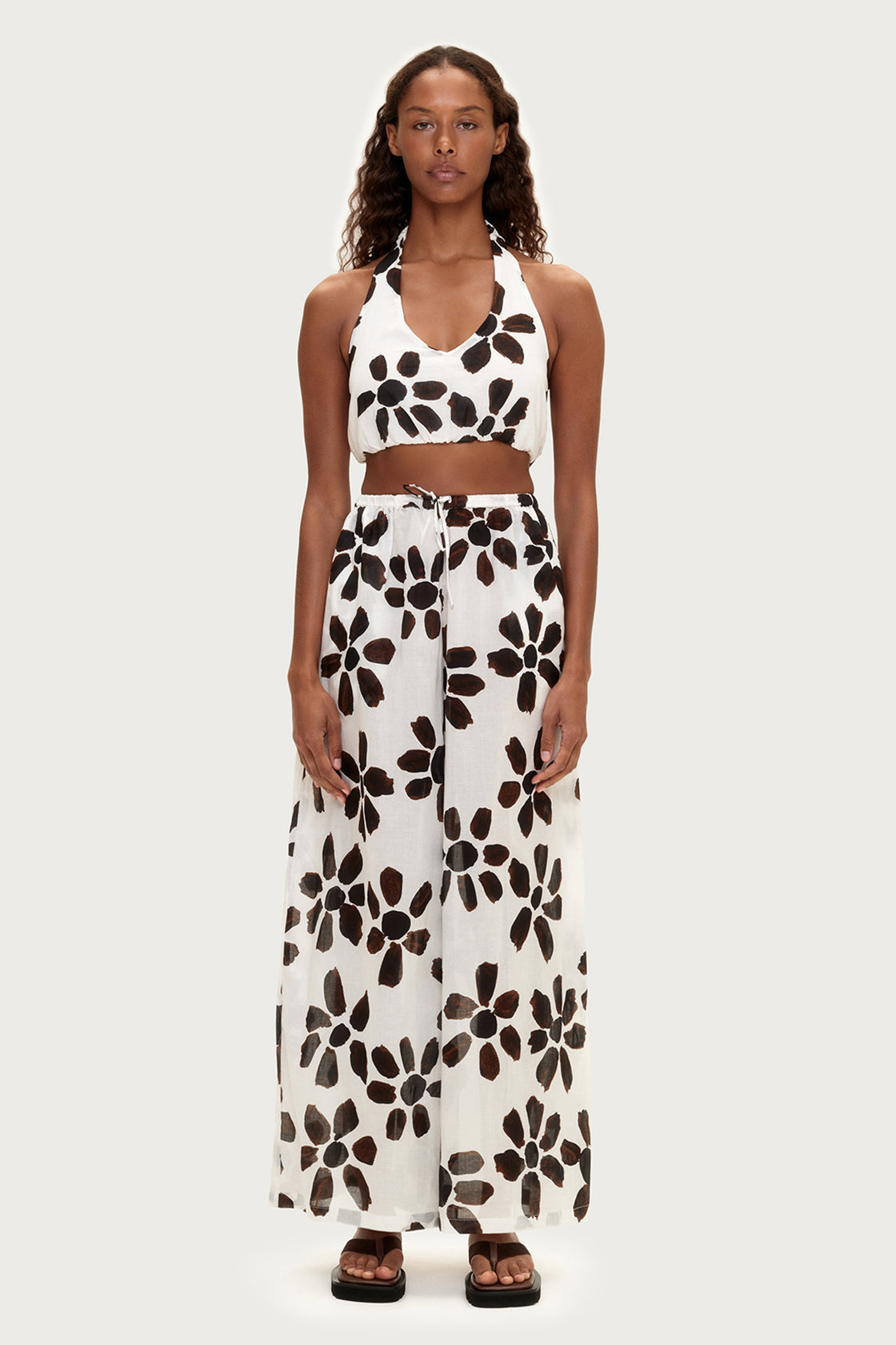 Zulu and Zephyr Cotton Pant - Chocolate Flower