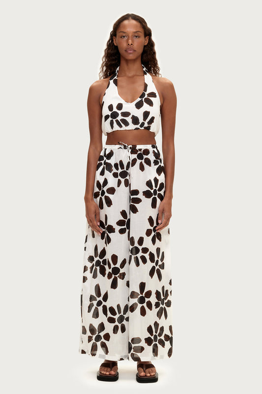 Zulu and Zephyr Cotton Pant - Chocolate Flower