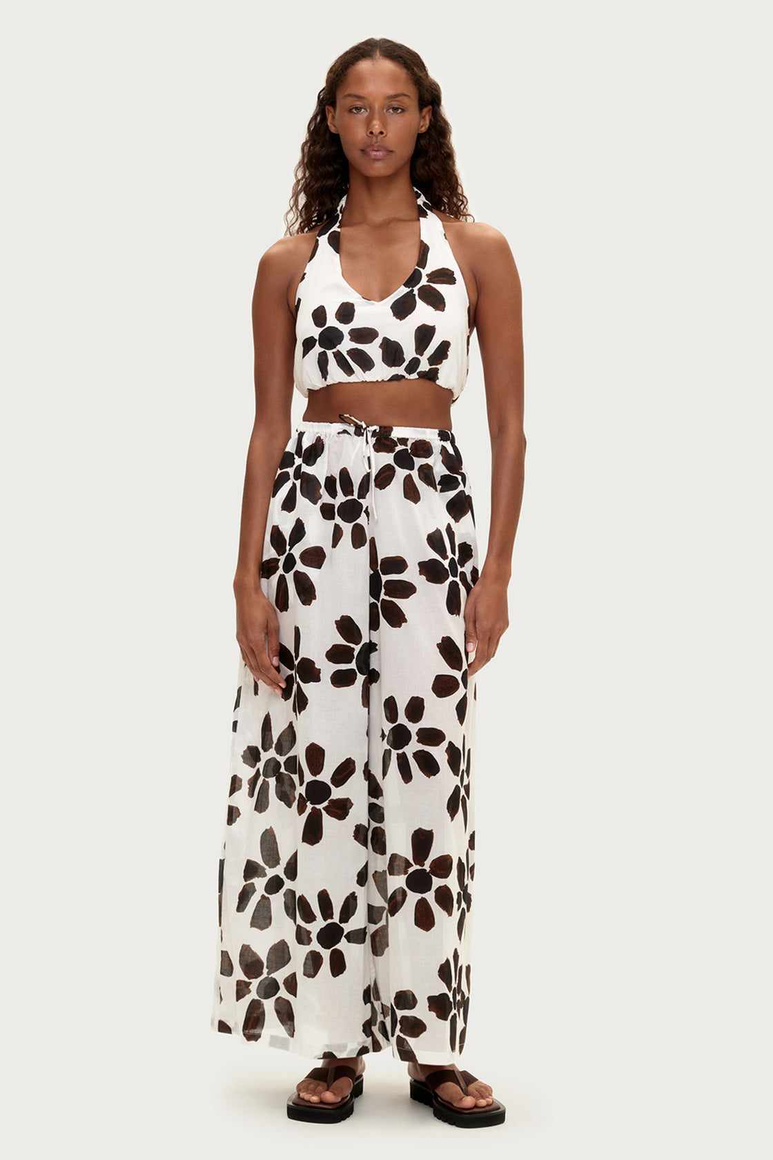 Zulu and Zephyr Cotton Pant - Chocolate Flower