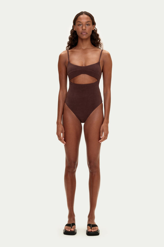 Zulu and Zephyr Towelling One Piece - Chocolate